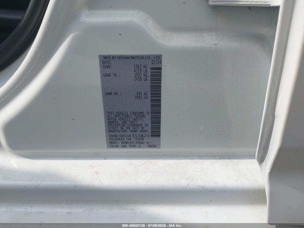 1N4BL4DV1SN353825 2025 NISSAN ALTIMA photo no. 9