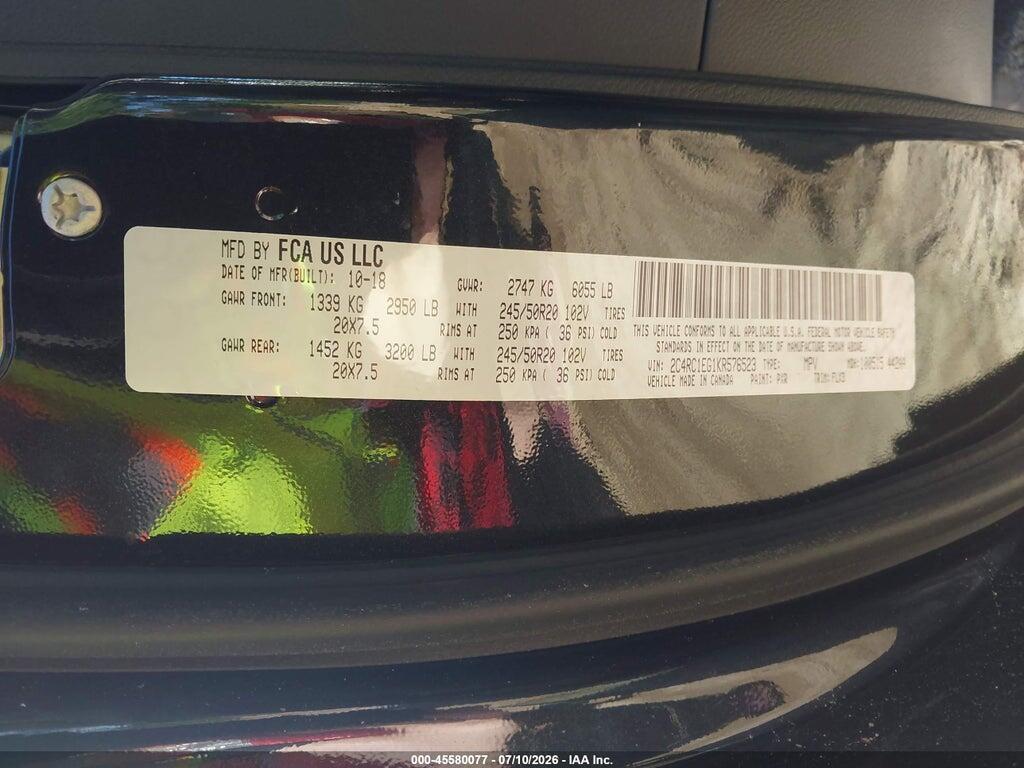 2C4RC1EG1KR576523 2019 CHRYSLER PACIFICA photo no. 9