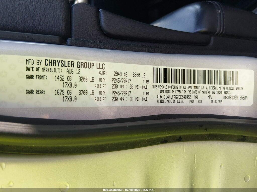 1C4RJFAG7DC548455 2013 JEEP GRAND CHEROKEE photo no. 9