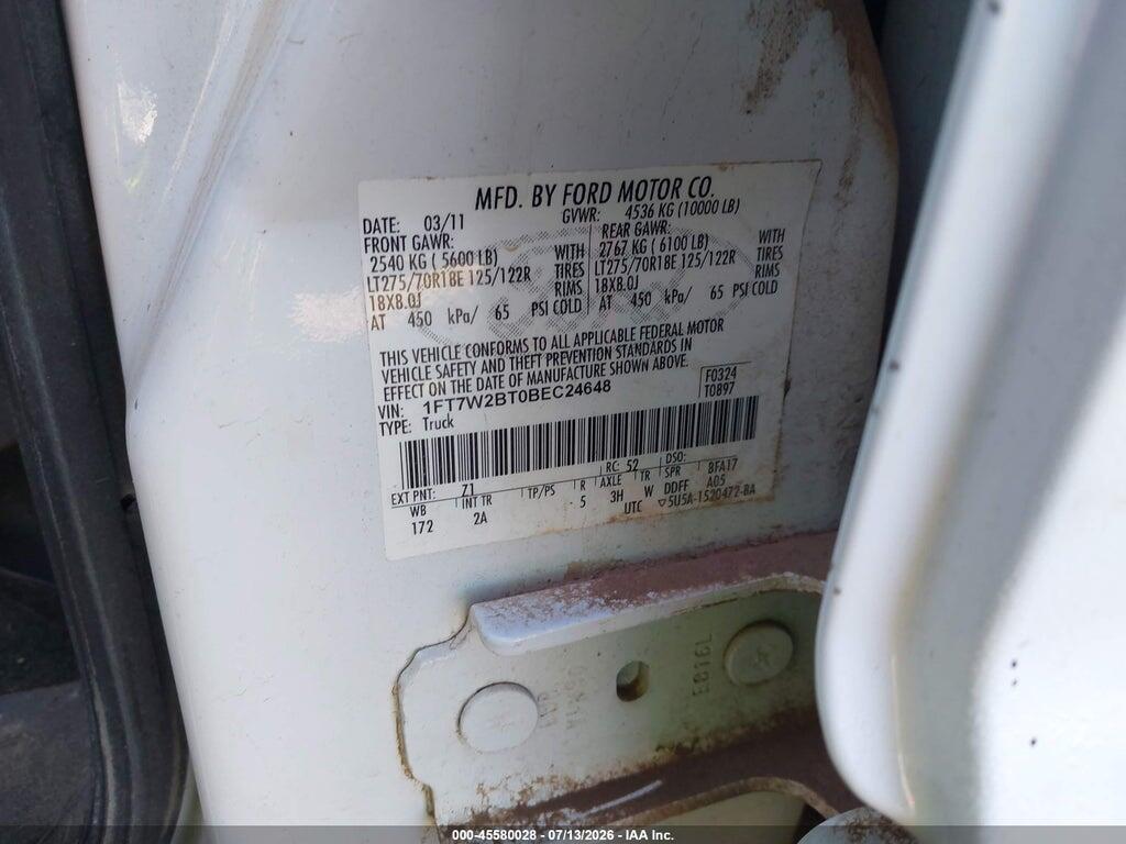 1FT7W2BT0BEC24648 2011 FORD SUPER DUTY F-250 SRW photo no. 9