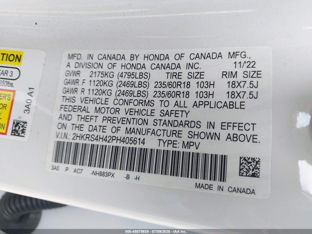 2HKRS4H42PH405614 2023 HONDA CR-V photo no. 9