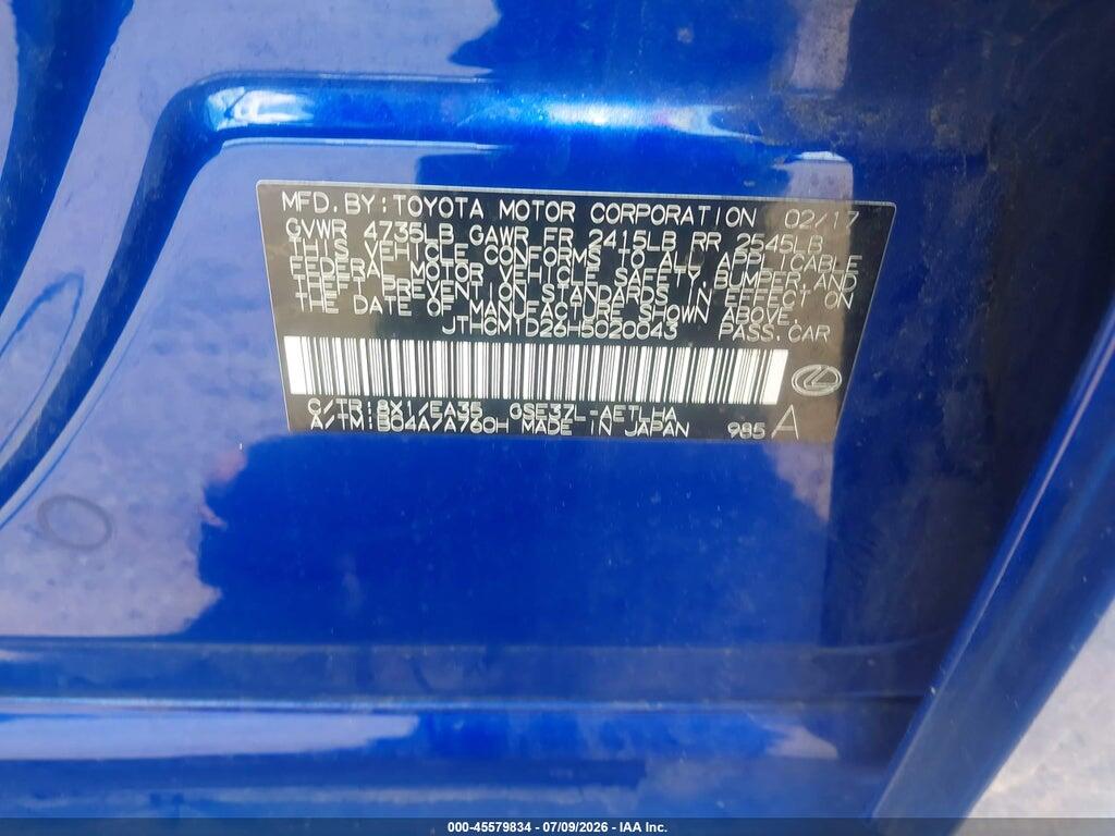 JTHCM1D26H5020043 2017 LEXUS IS 300 photo no. 9
