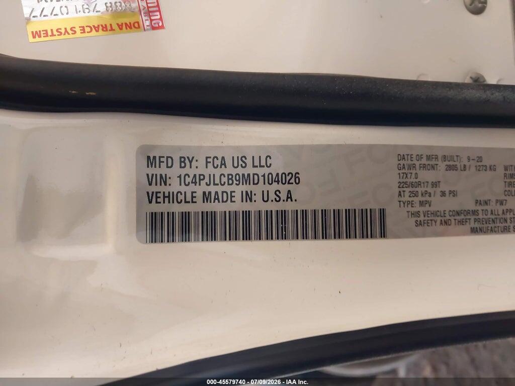 1C4PJLCB9MD104026 2021 JEEP CHEROKEE photo no. 9