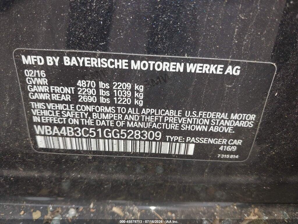 WBA4B3C51GG528309 2016 BMW 435I GRAN COUPE photo no. 9