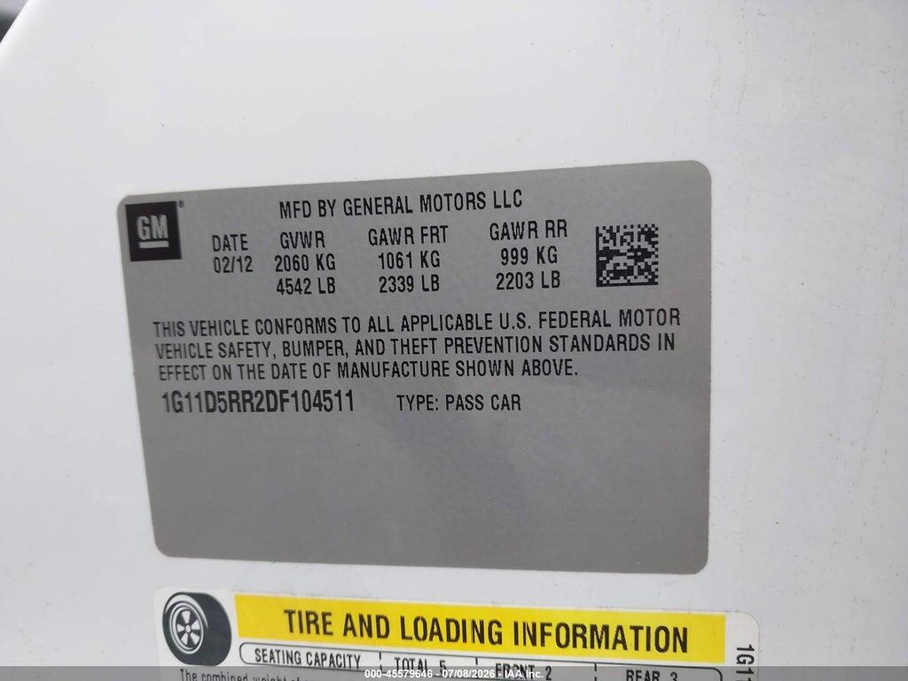 1G11D5RR2DF104511 2013 CHEVROLET MALIBU photo no. 9