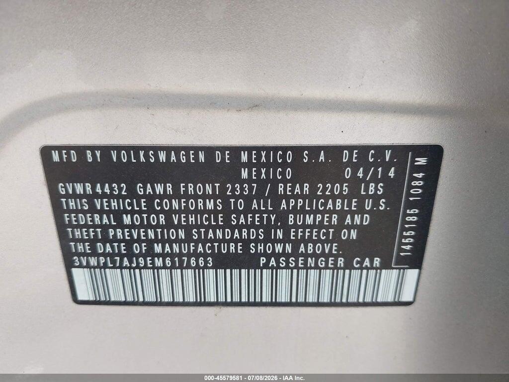 3VWPL7AJ9EM617663 2014 VOLKSWAGEN JETTA SPORTWAGEN photo no. 9