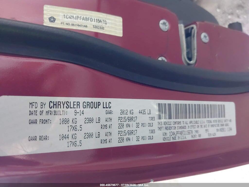 1C4NJPFA8FD115670 2015 JEEP PATRIOT photo no. 9
