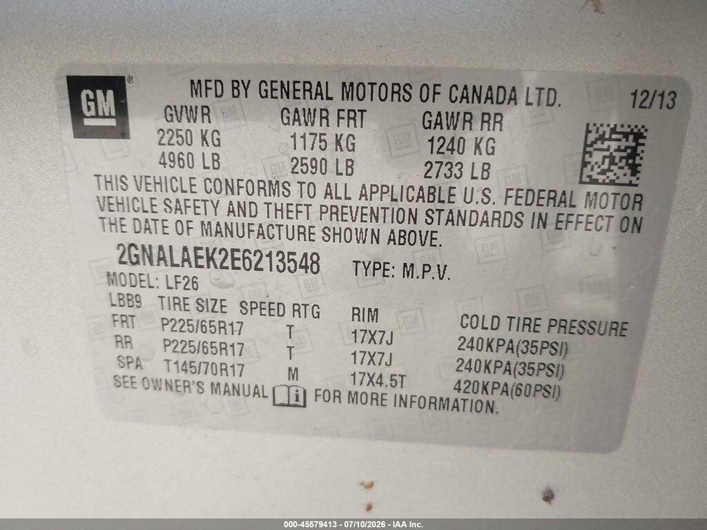 2GNALAEK2E6213548 2014 CHEVROLET EQUINOX photo no. 9