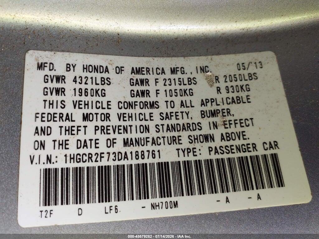 1HGCR2F73DA188761 2013 HONDA ACCORD photo no. 9