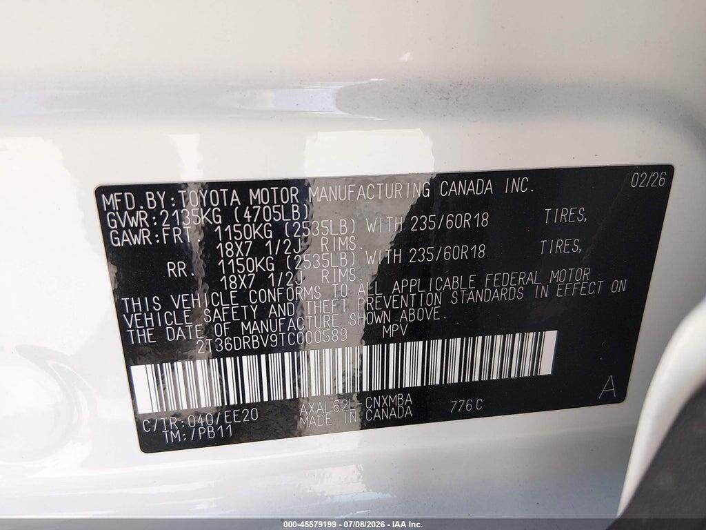 2T36DRBV9TC000589 2026 TOYOTA RAV4 photo no. 9