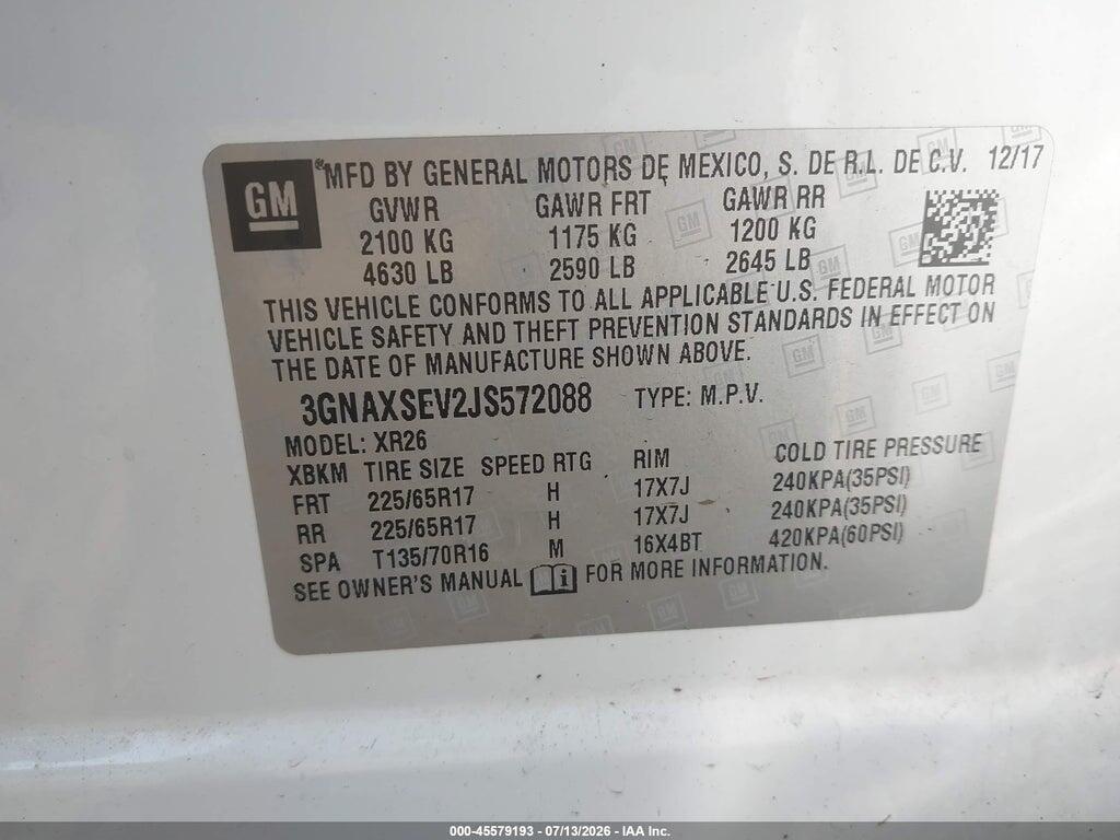 3GNAXSEV2JS572088 2018 CHEVROLET EQUINOX photo no. 9