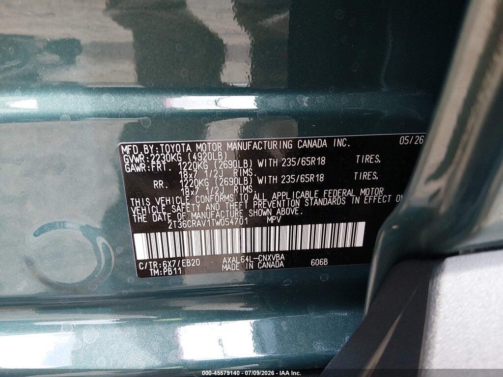 2T36CRAV1TW054701 2026 TOYOTA RAV4 photo no. 9