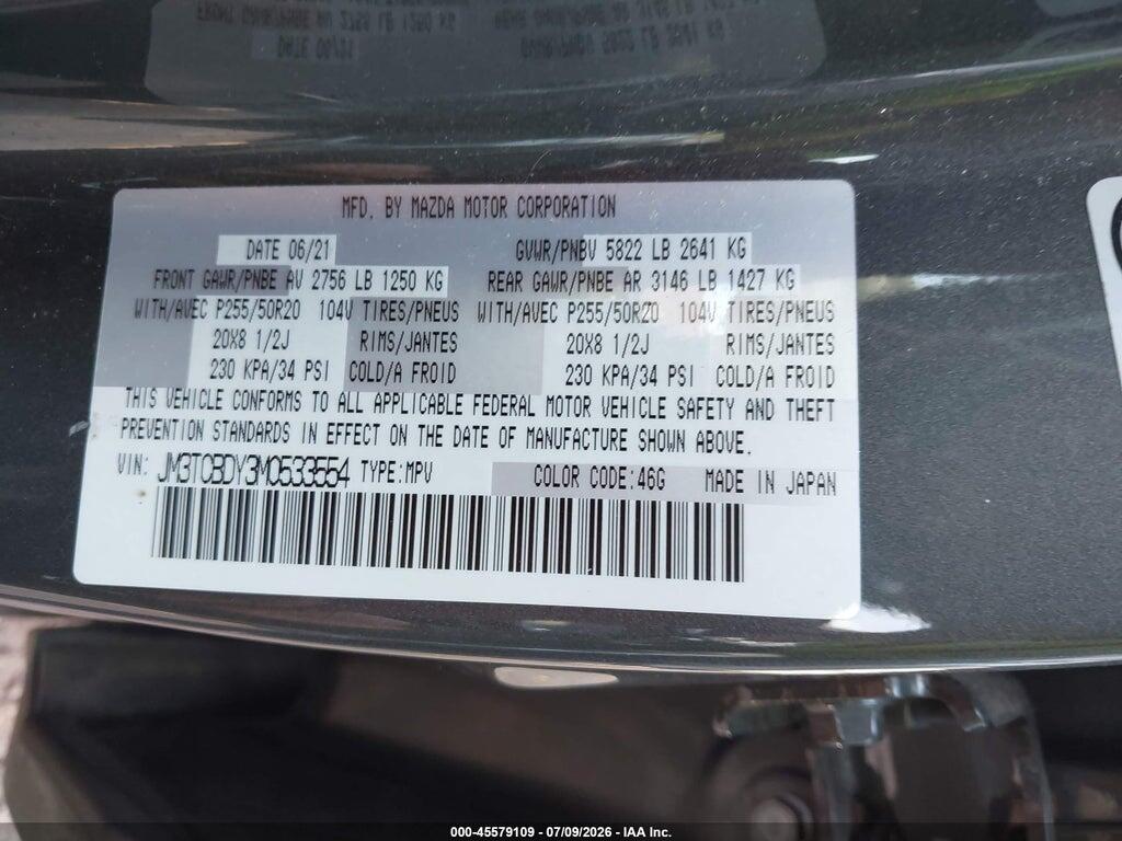 JM3TCBDY3M0533554 2021 MAZDA CX-9 photo no. 9