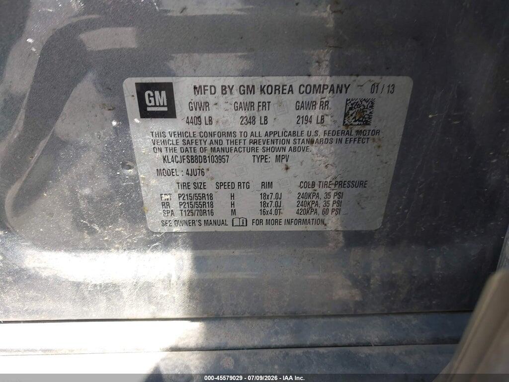 KL4CJFSB8DB103957 2013 BUICK ENCORE photo no. 9