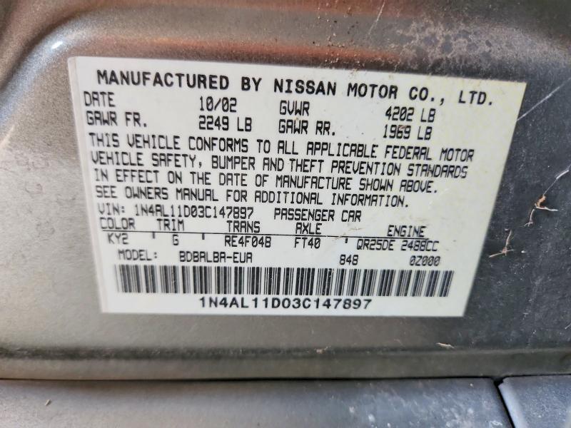 2003 NISSAN ALTIMA 2.5 — Фото 12 из 12