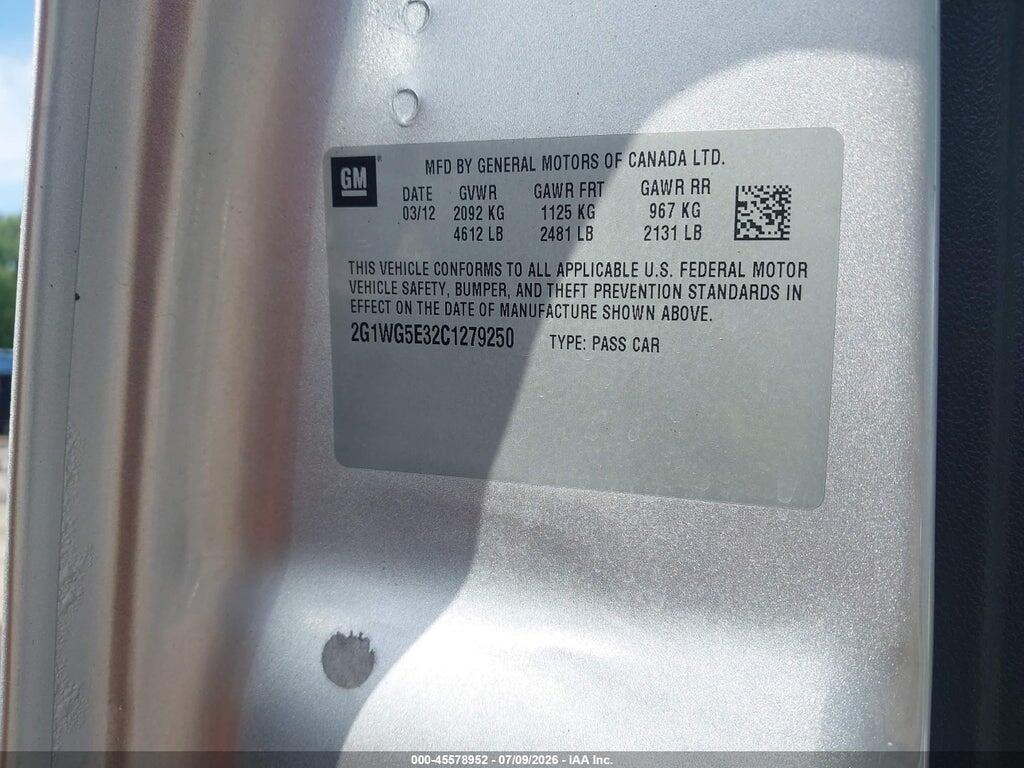 2G1WG5E32C1279250 2012 CHEVROLET IMPALA photo no. 9