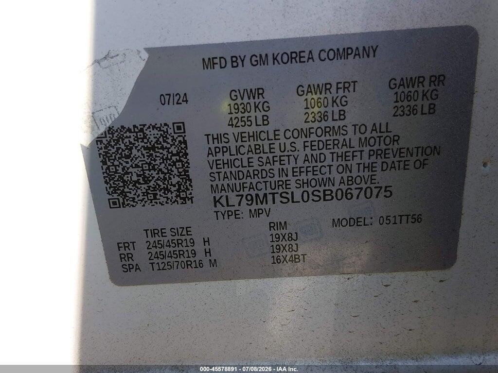 KL79MTSL0SB067075 2025 CHEVROLET TRAILBLAZER photo no. 9