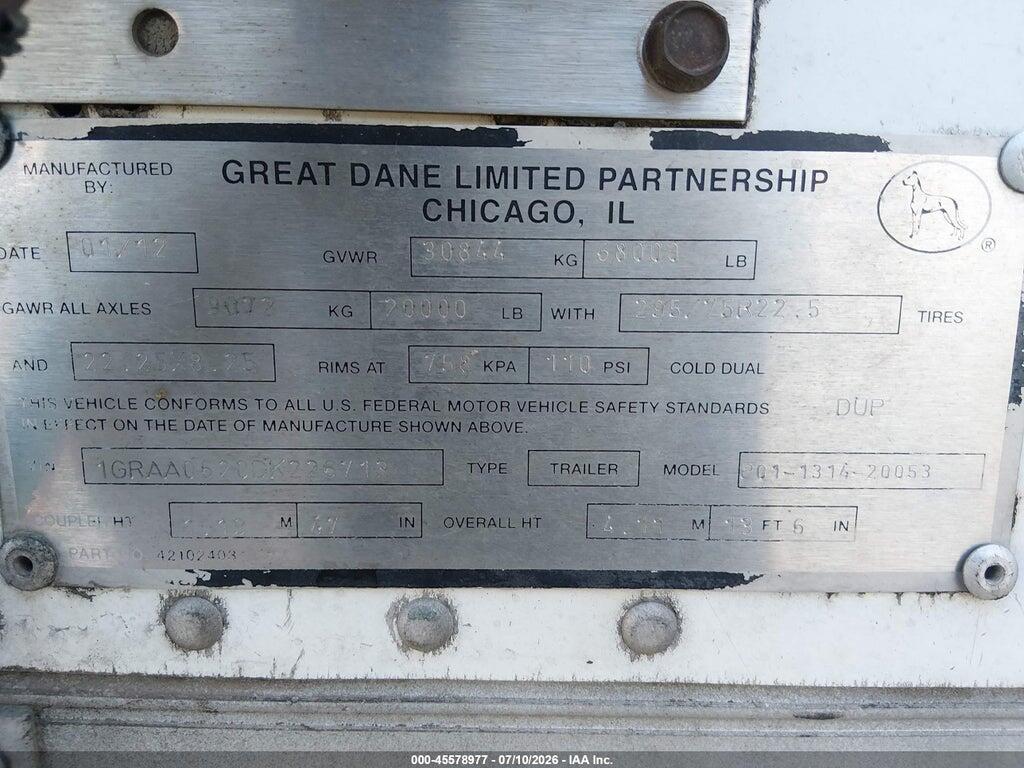 1GRAA0620DK226713 2013 GREAT DANE TRAILERS SEMI TRAILER photo no. 9