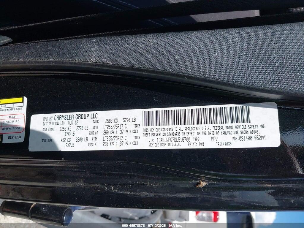 1C4BJWFG7DL516700 2013 JEEP WRANGLER UNLIMITED photo no. 9