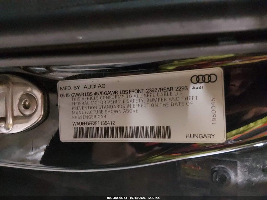WAUEFGFF2F1139412 2015 AUDI A3 photo no. 9