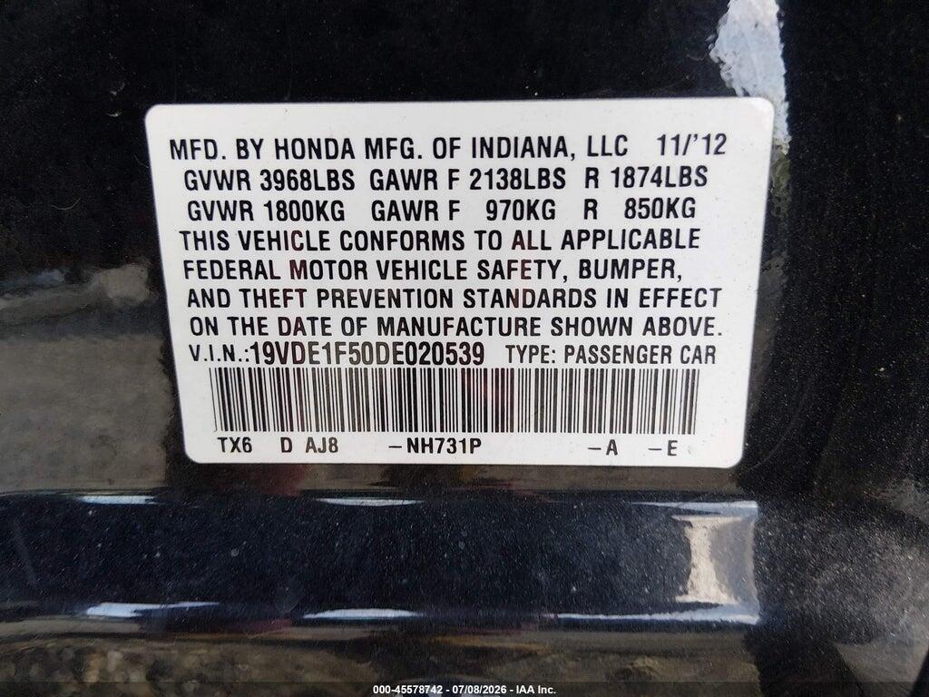 19VDE1F50DE020539 2013 ACURA ILX photo no. 9