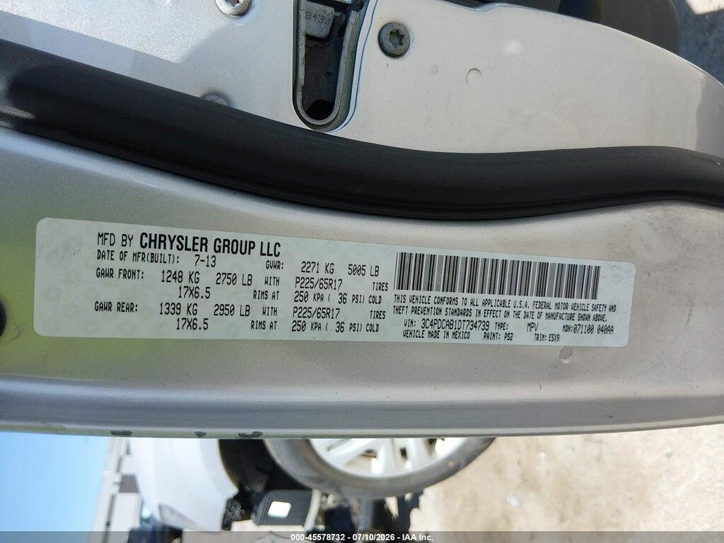 3C4PDCAB1DT734739 2013 DODGE JOURNEY photo no. 9