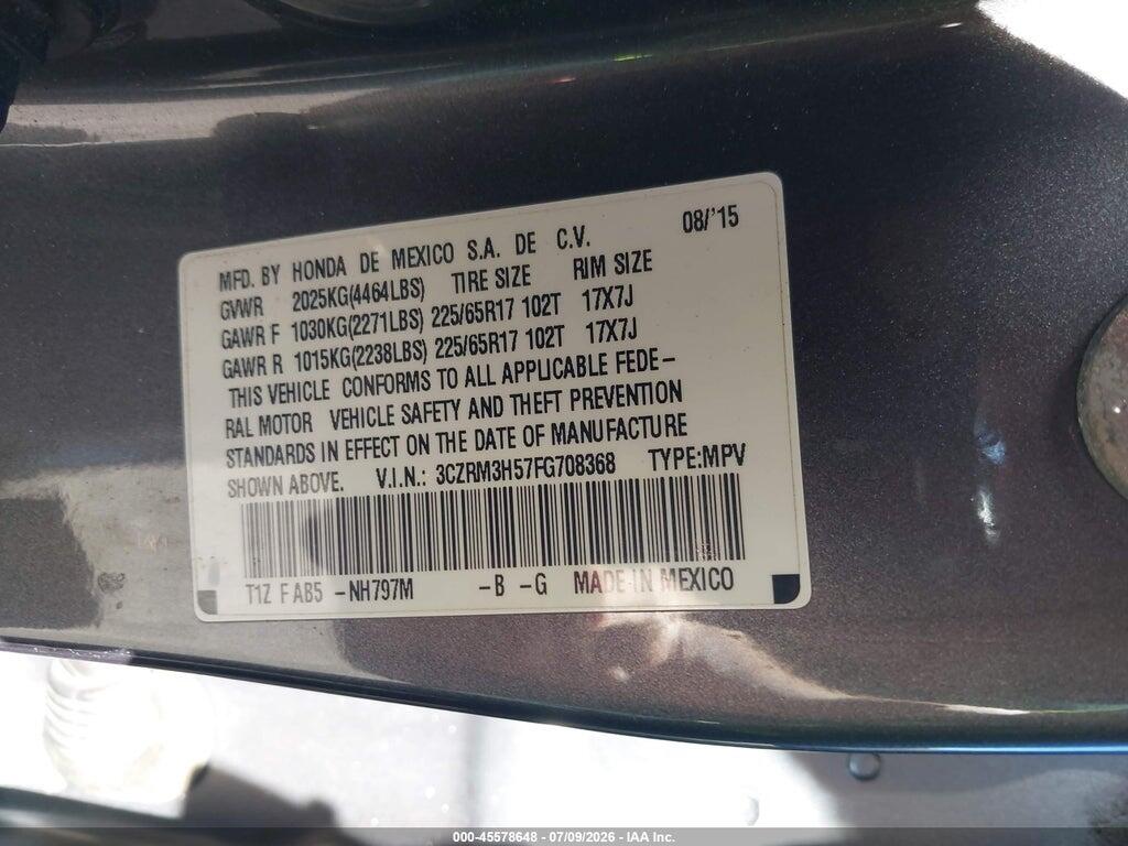 3CZRM3H57FG708368 2015 HONDA CR-V photo no. 9