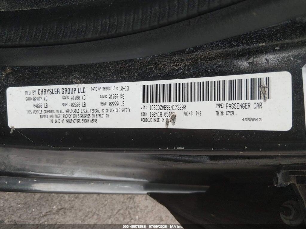 1C3CDZAB9EN173200 2014 DODGE AVENGER photo no. 9