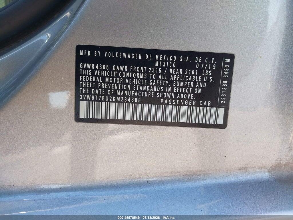 3VW6T7BU2KM234888 2019 VOLKSWAGEN JETTA GLI photo no. 9