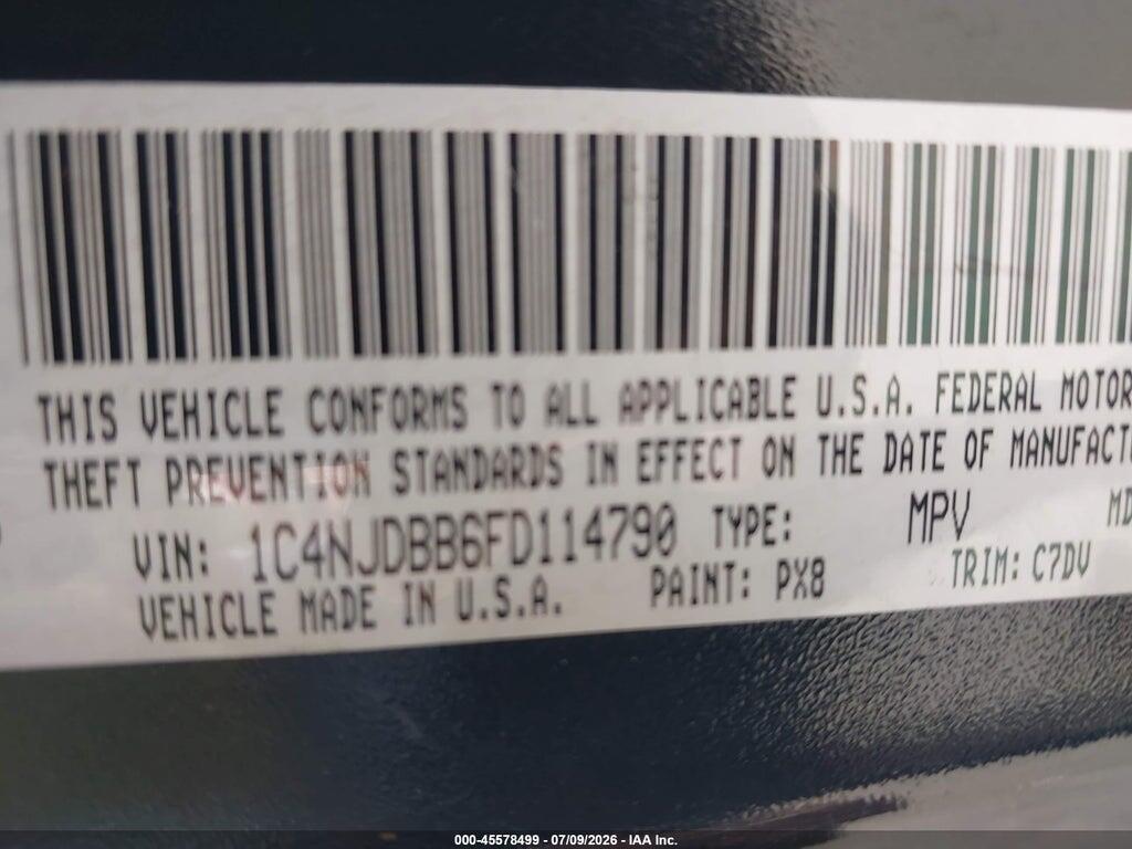 1C4NJDBB6FD114790 2015 JEEP COMPASS photo no. 9
