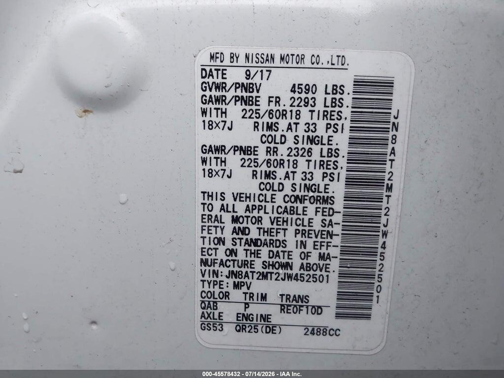 JN8AT2MT2JW452501 2018 NISSAN ROGUE photo no. 9