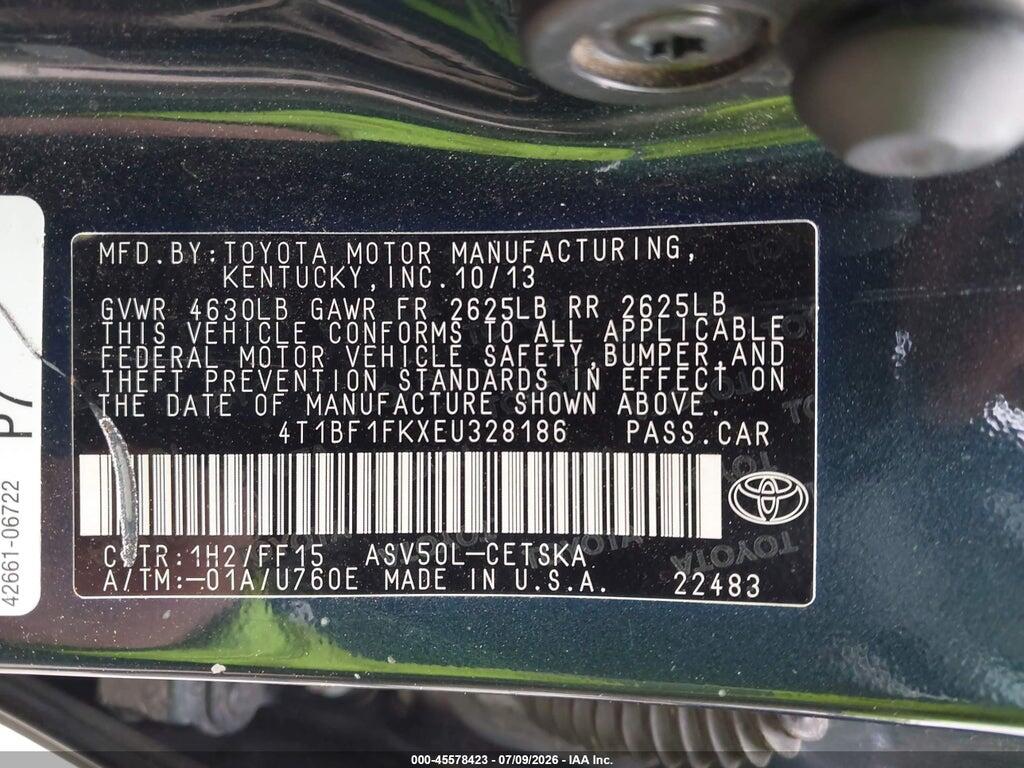 4T1BF1FKXEU328186 2014 TOYOTA CAMRY photo no. 9