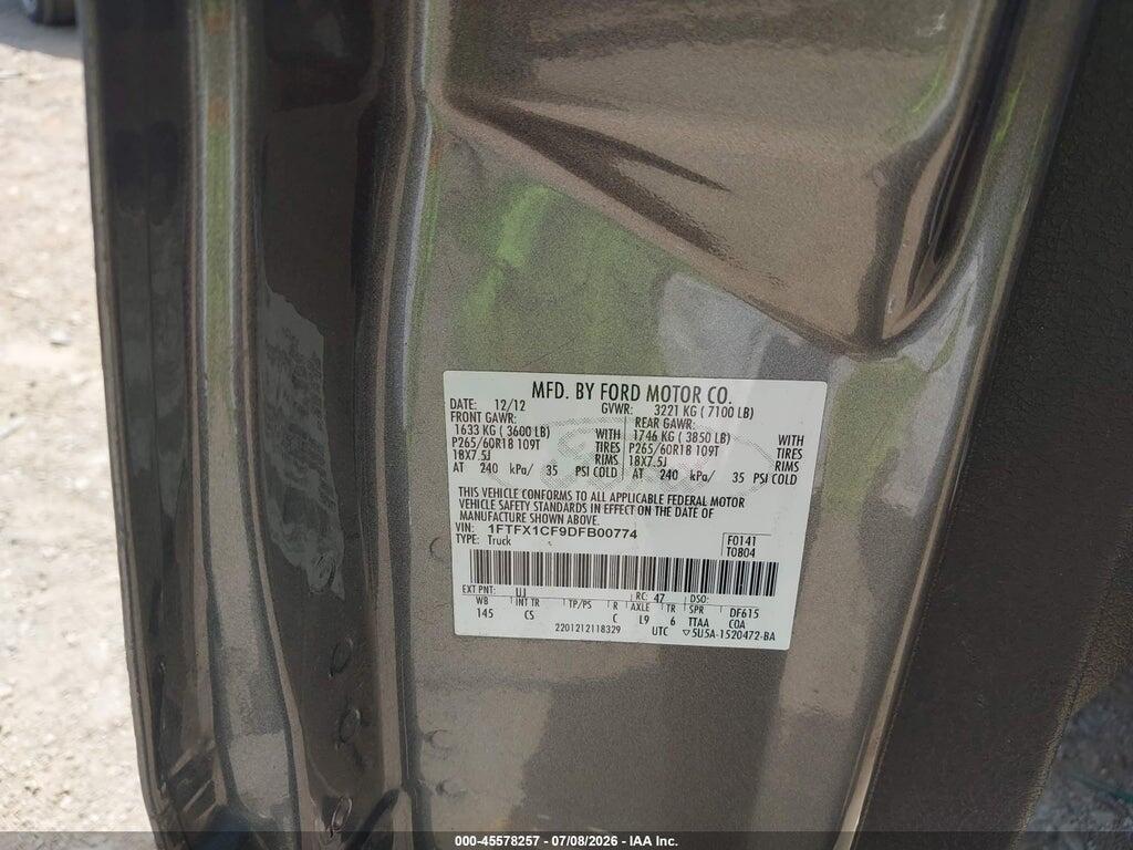 1FTFX1CF9DFB00774 2013 FORD F-150 photo no. 9