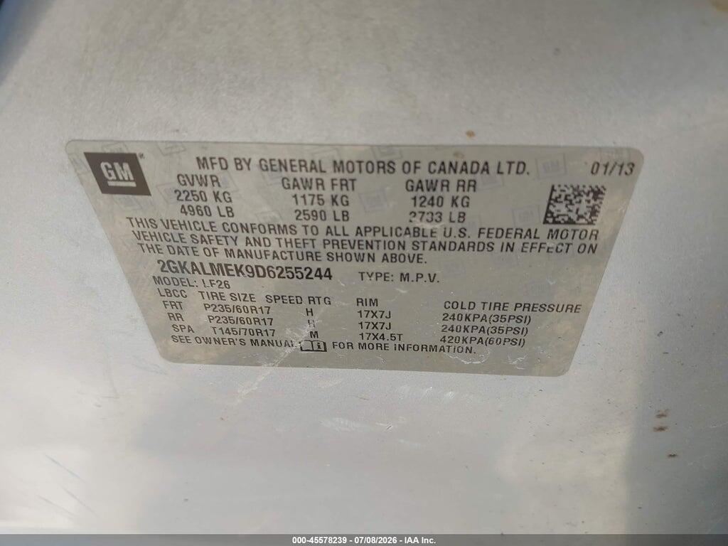 2GKALMEK9D6255244 2013 GMC TERRAIN photo no. 9
