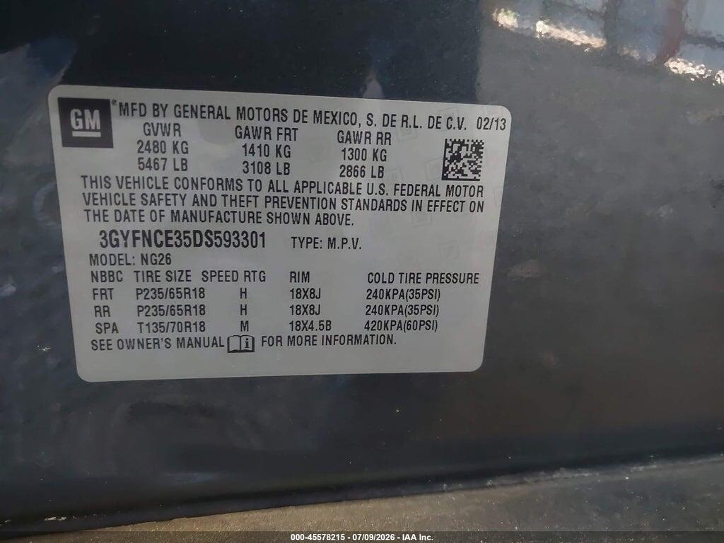 3GYFNCE35DS593301 2013 CADILLAC SRX photo no. 9