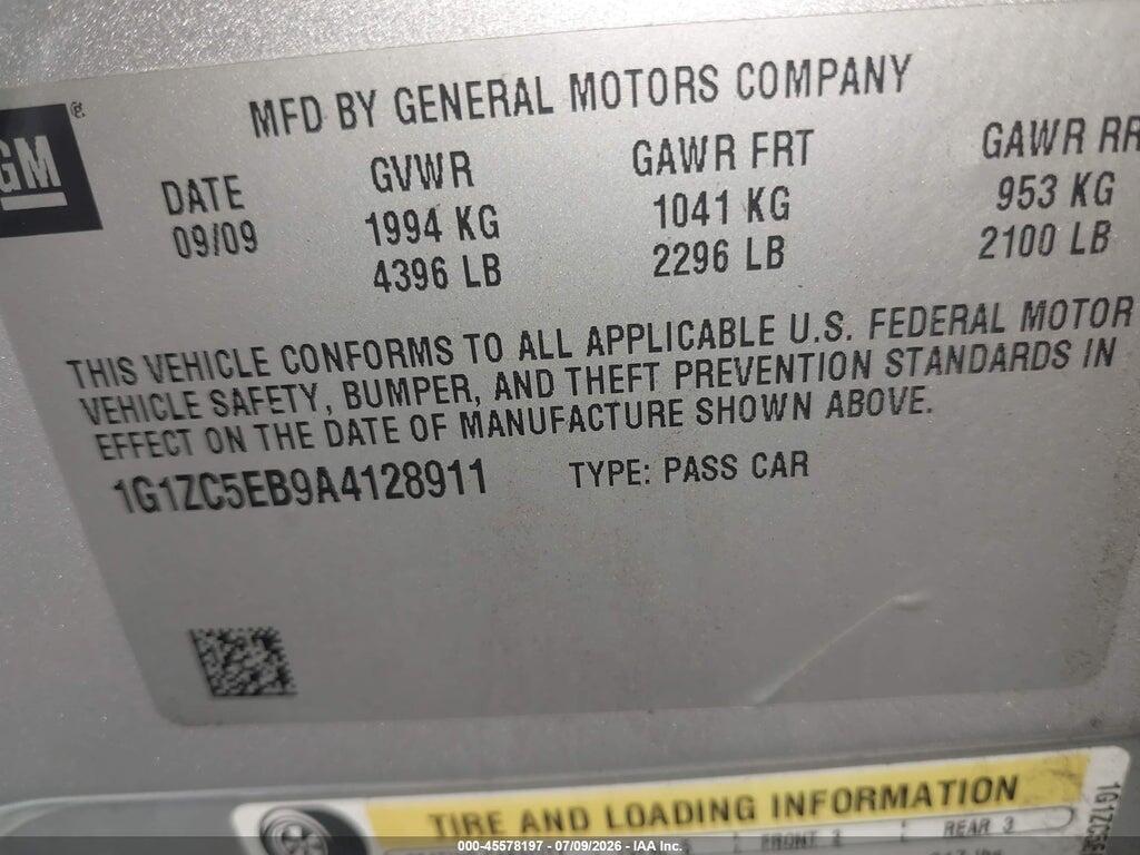1G1ZC5EB9A4128911 2010 CHEVROLET MALIBU photo no. 9