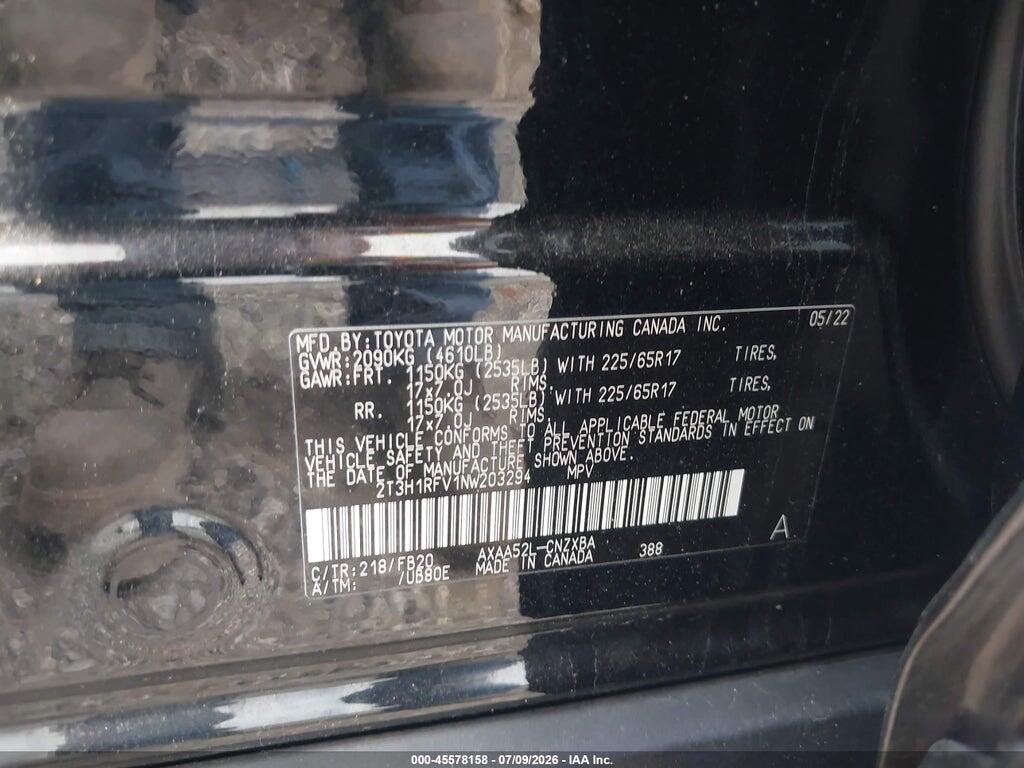 2T3H1RFV1NW203294 2022 TOYOTA RAV4 photo no. 9