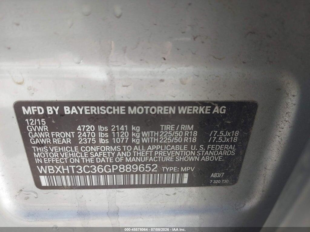WBXHT3C36GP889652 2016 BMW X1 photo no. 9