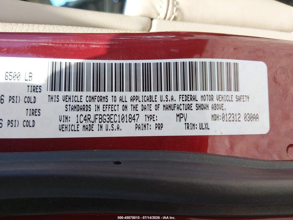 1C4RJFBG3EC101847 2014 JEEP GRAND CHEROKEE photo no. 9