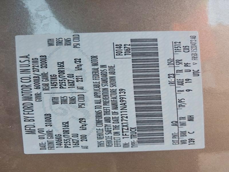 1FTZX17211NA99139 2001 FORD F150 photo no. 12