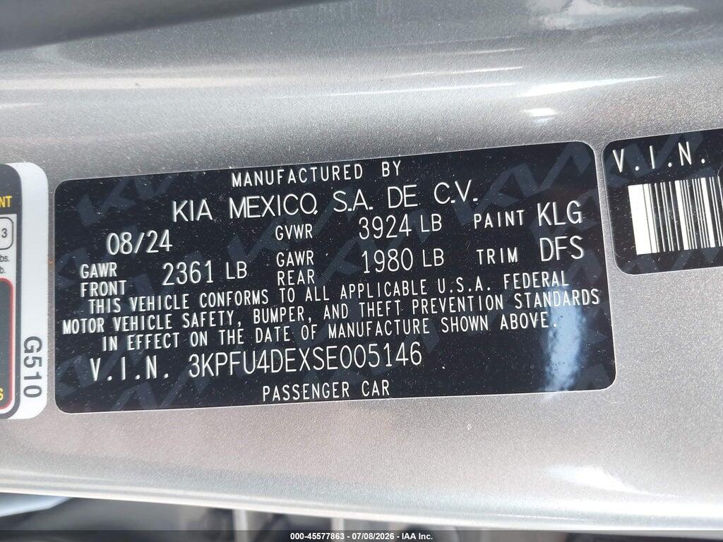 3KPFU4DEXSE005146 2025 KIA K4 photo no. 9