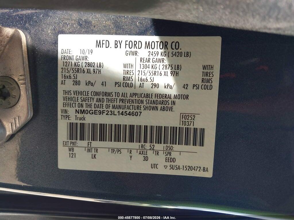 NM0GE9F23L1454607 2020 FORD TRANSIT CONNECT photo no. 9