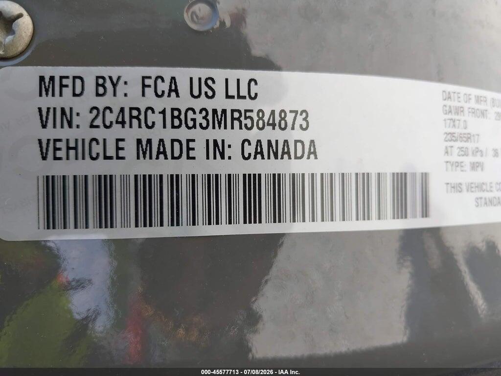 2C4RC1BG3MR584873 2021 CHRYSLER PACIFICA photo no. 9