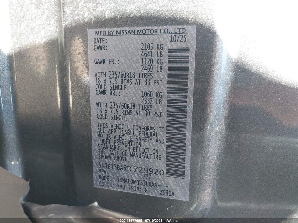 5N1BT3BA6TC729920 2026 NISSAN ROGUE photo no. 9
