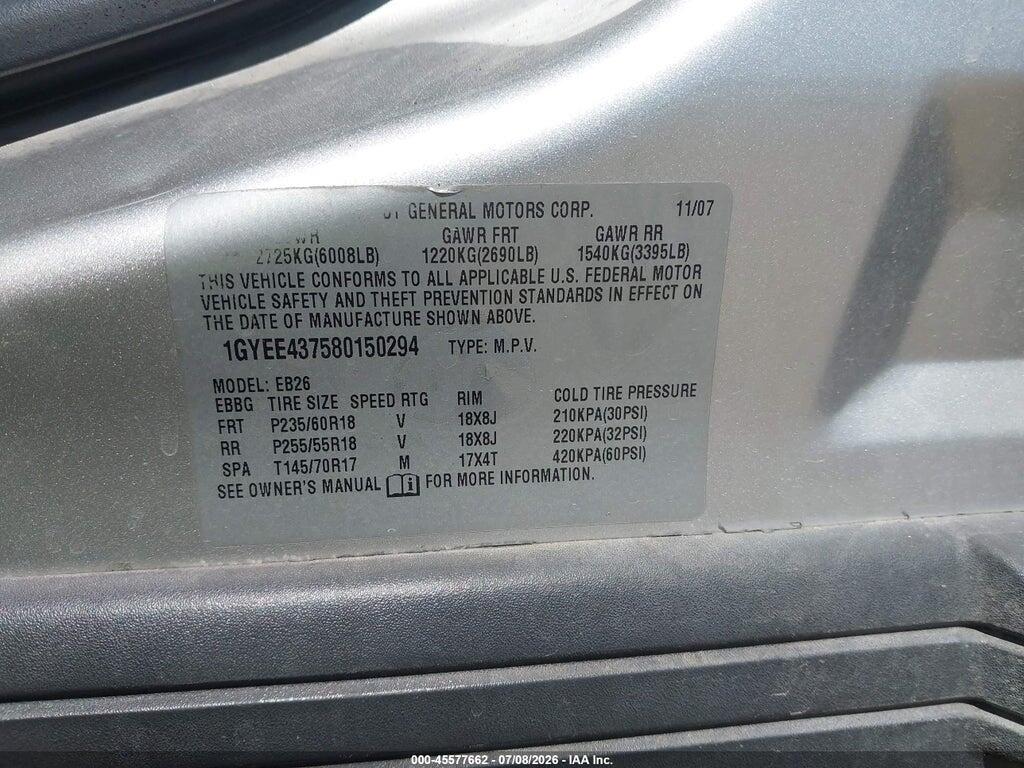 1GYEE437580150294 2008 CADILLAC SRX photo no. 9