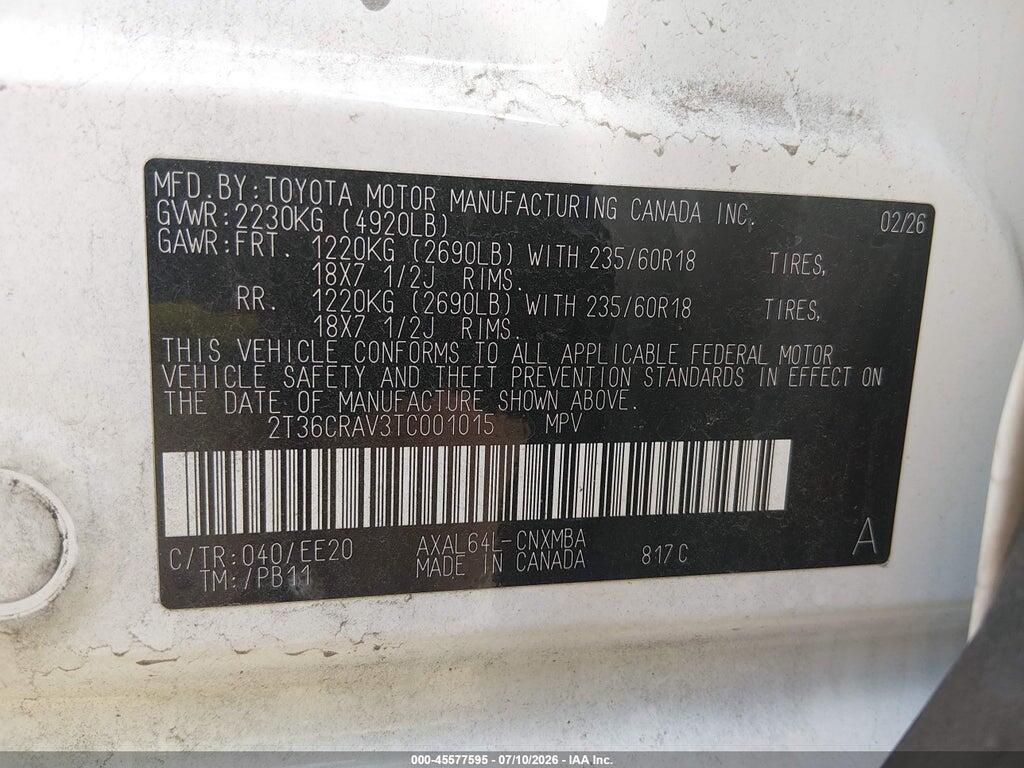 2T36CRAV3TC001015 2026 TOYOTA RAV4 photo no. 9