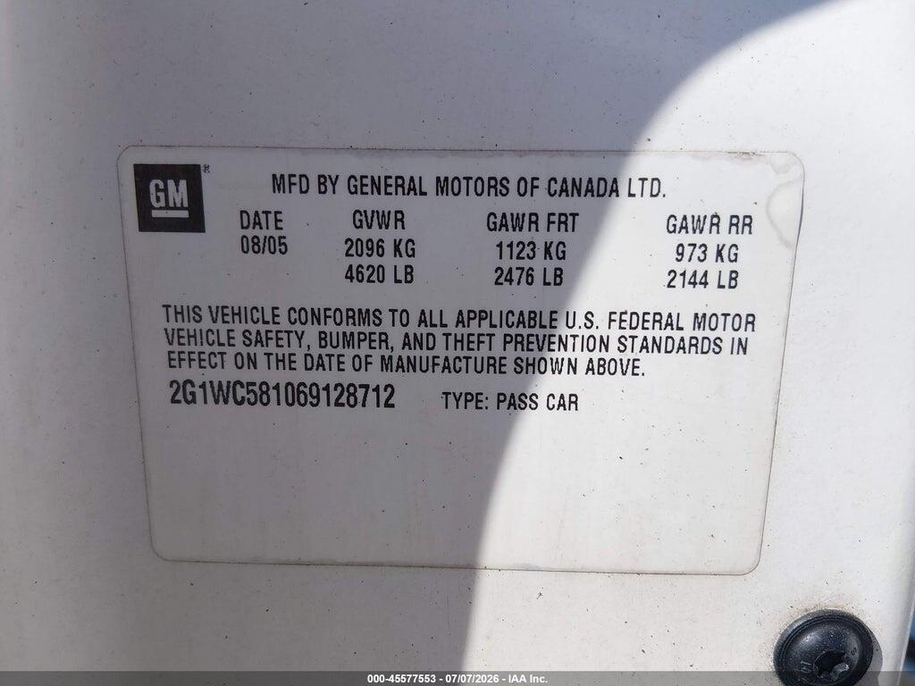 2G1WC581069128712 2006 CHEVROLET IMPALA photo no. 9
