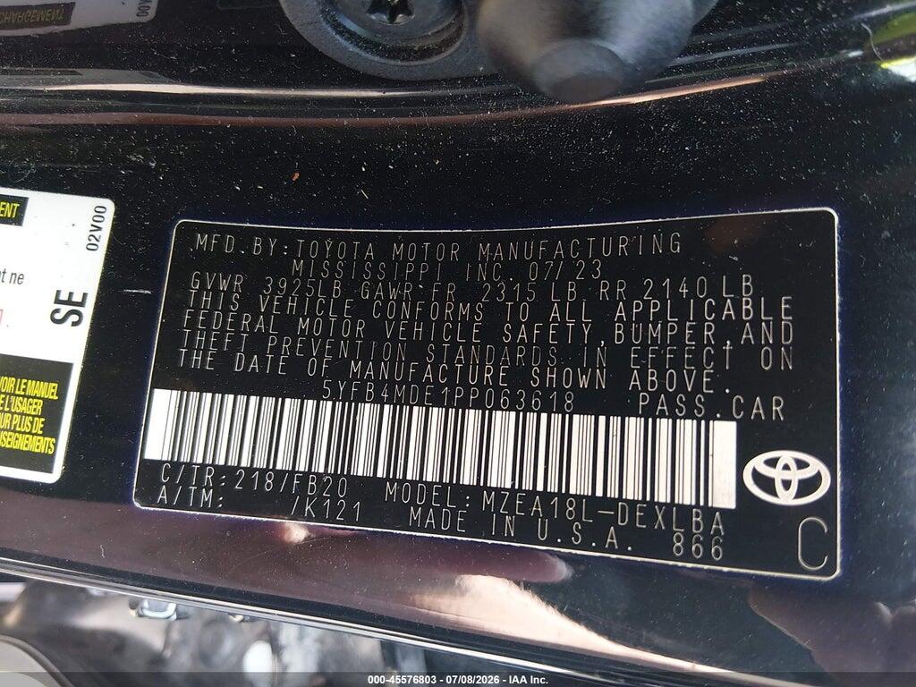 5YFB4MDE1PP063618 2023 TOYOTA COROLLA photo no. 9