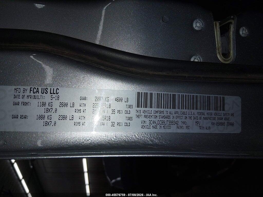 3C4NJDCB9JT399342 2018 JEEP COMPASS photo no. 9