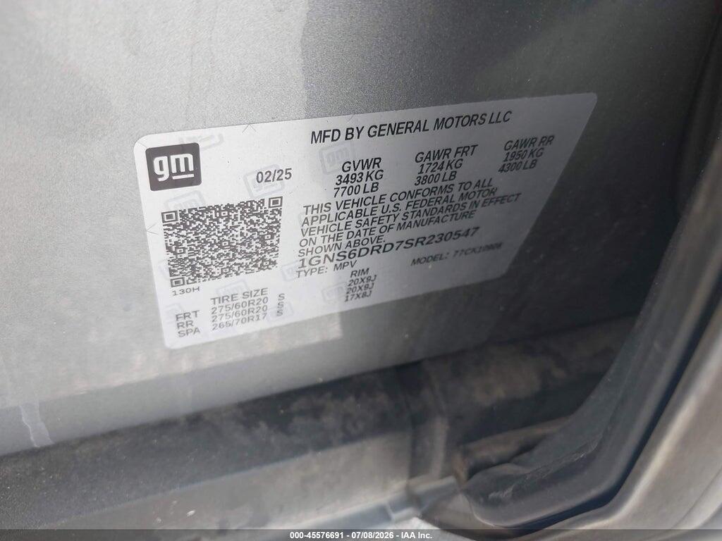 1GNS6DRD7SR230547 2025 CHEVROLET SUBURBAN photo no. 9